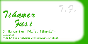 tihamer fusi business card